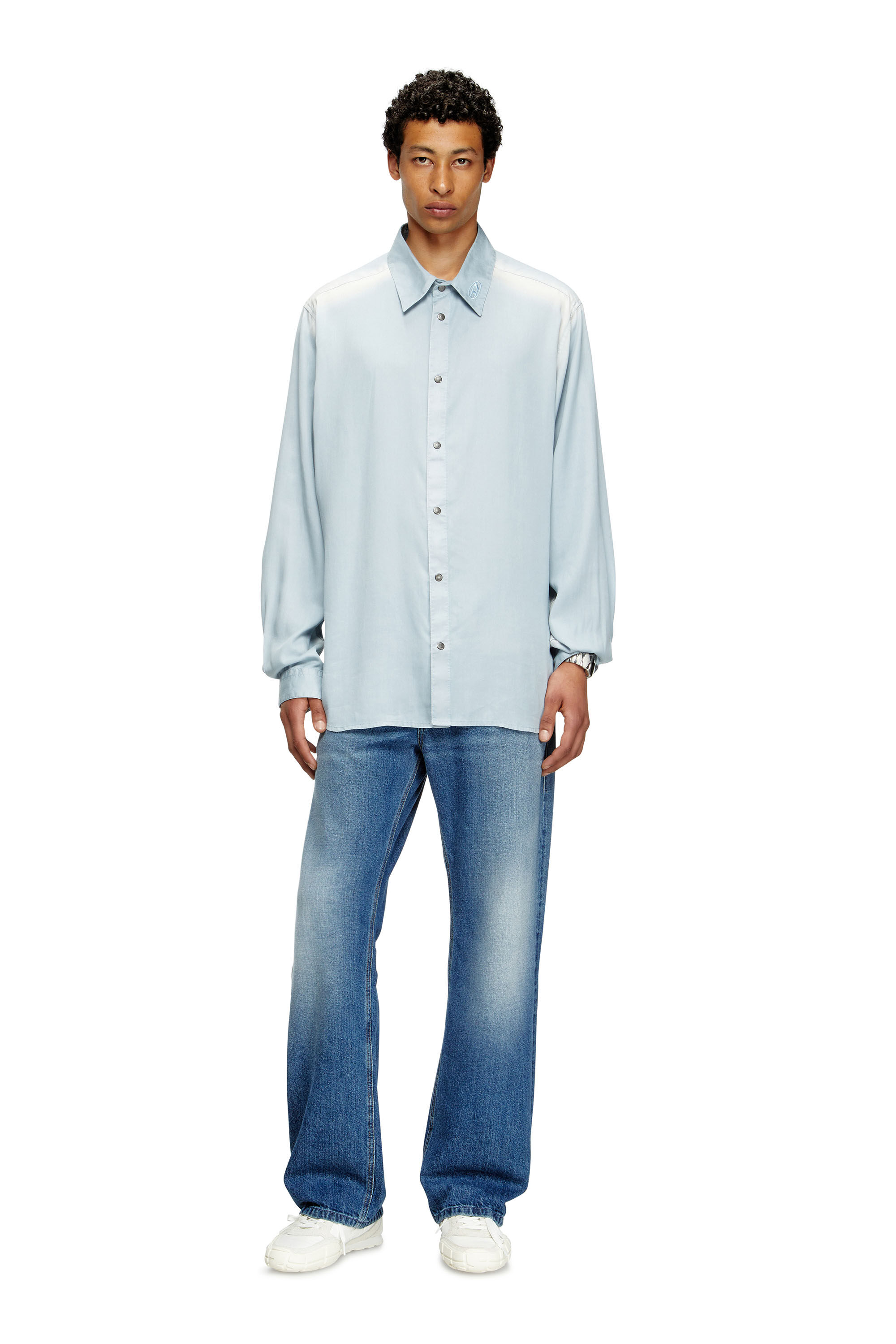 Diesel - S-SLANTE-D LOW, S-Slante-D-Baskets en daim et cuir avec logo D Homme in Polychrome - 7