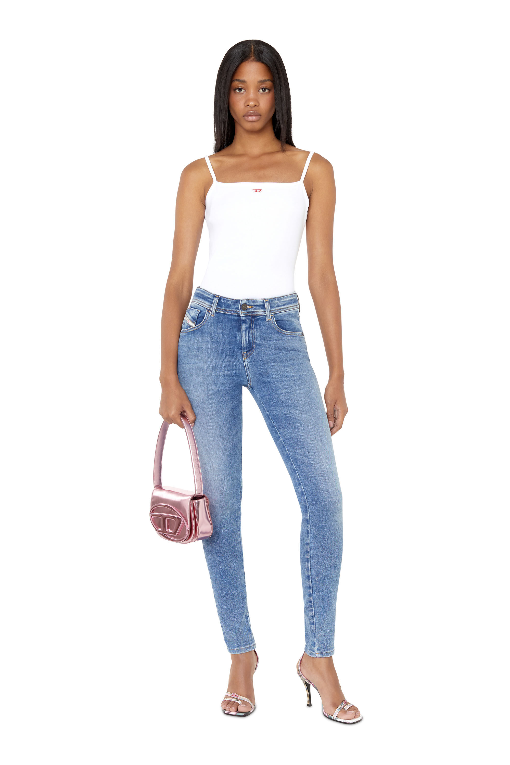 Diesel - Skinny Jeans 2017 Slandy 09D62 Femme, Bleu moyen - Image 1