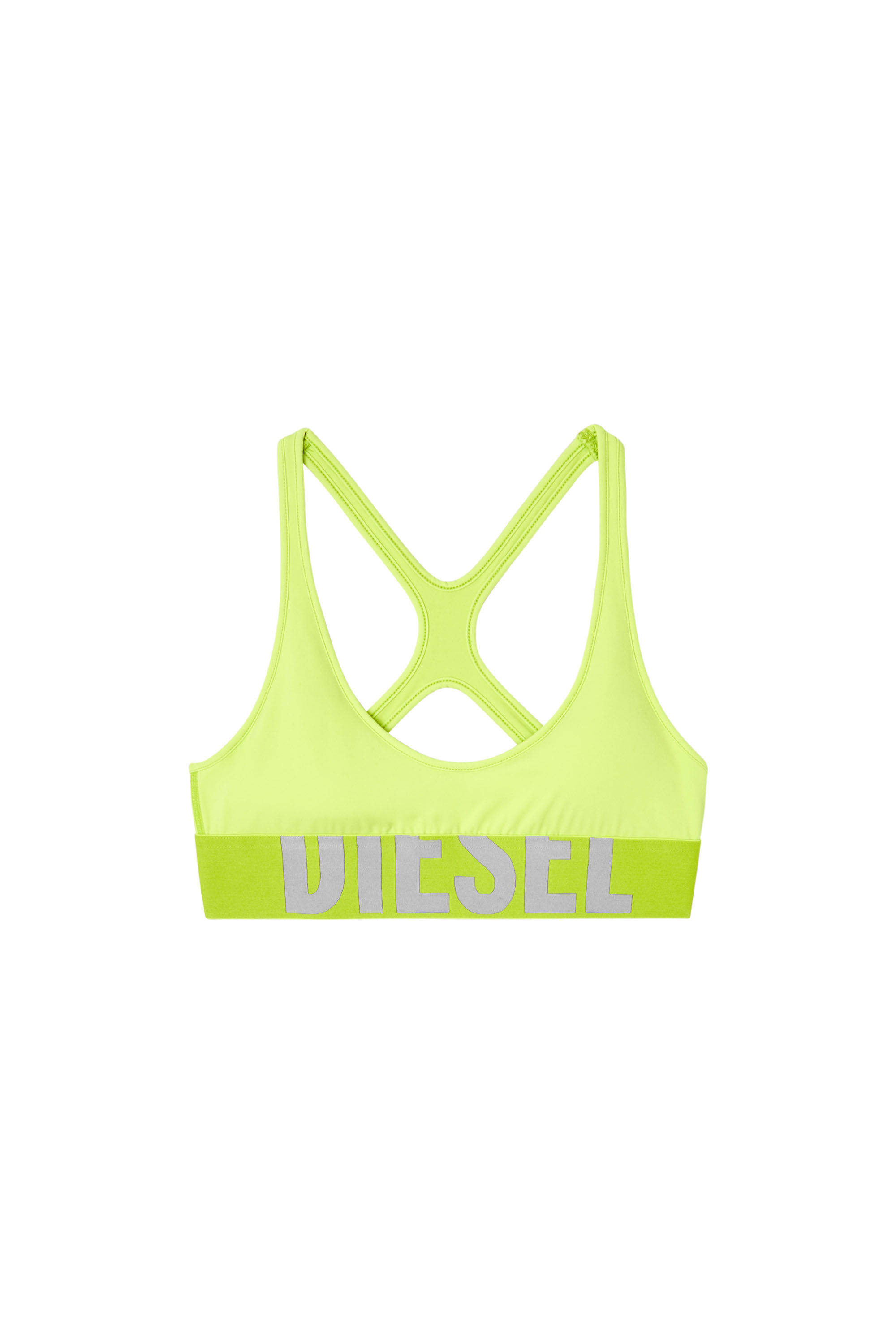 Diesel - ALLISON-D-POP, Brassière de sport en microfibre avec logo tronqué Femme in Vert - 2