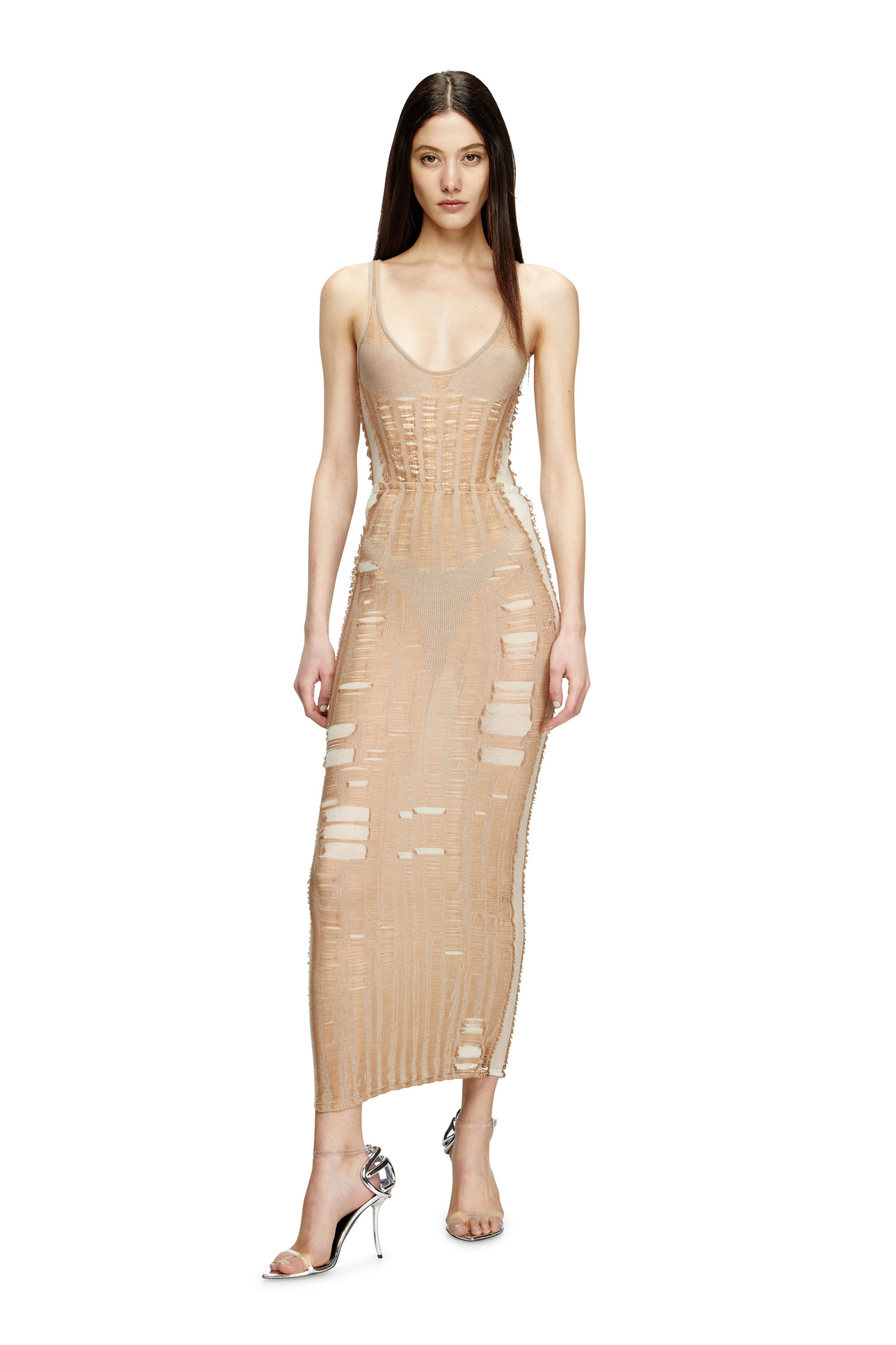 Diesel - M-CALIPSO-BODY, Body sans coutures avec illusion de lingerie Femme in Beige - 1