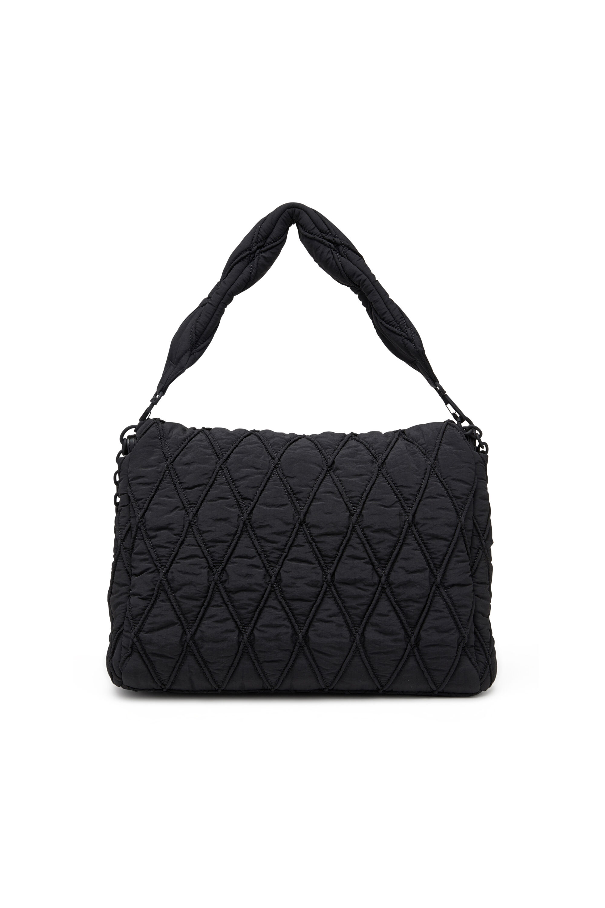 Diesel - CHARM-D SHOULDER L, Charm-D L-Sac à bandoulière en nylon délavé matelassé Femme in Noir - 3