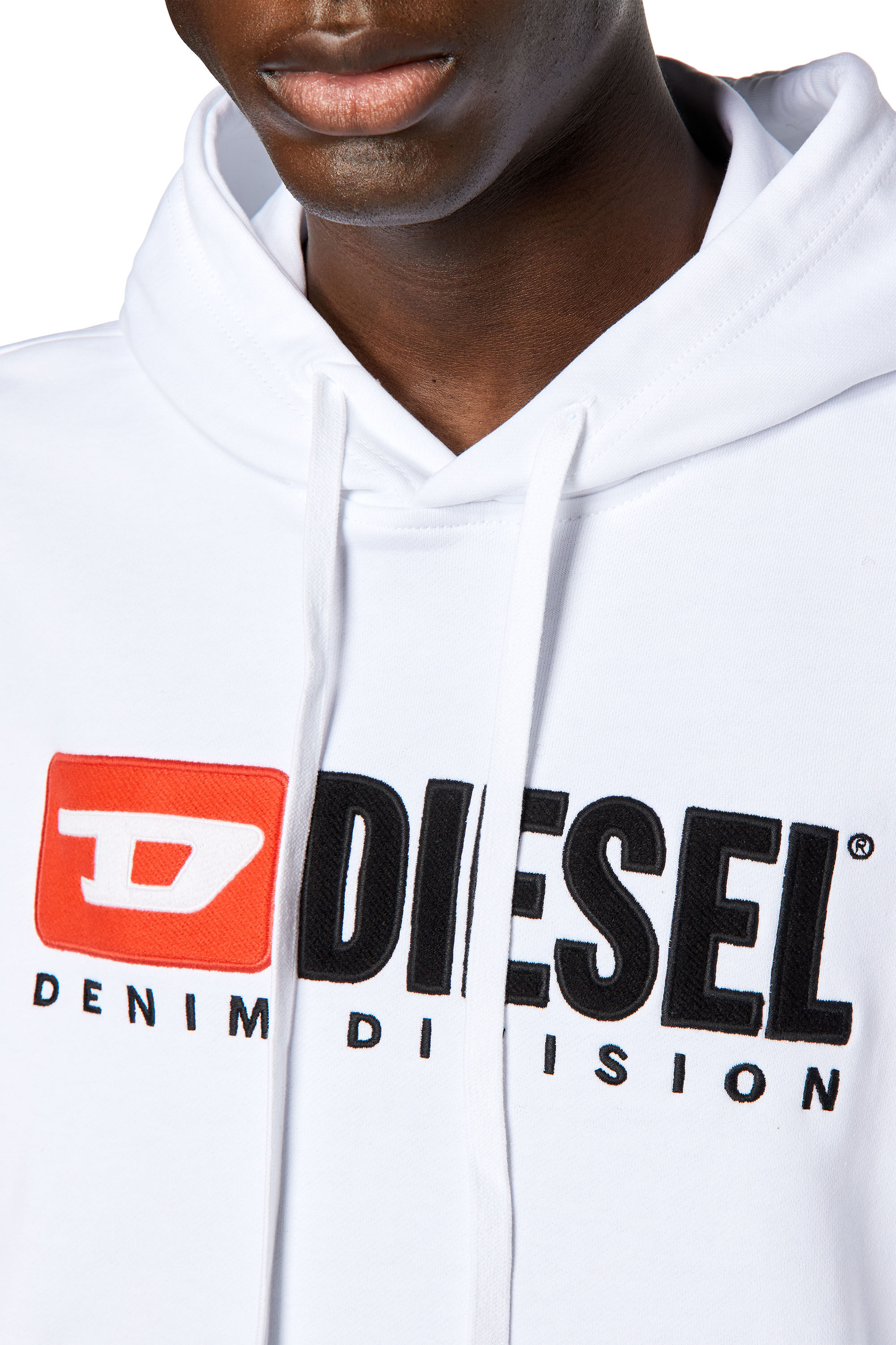 Diesel - S-GINN-HOOD-DIV, Sweat-shirt à capuche avec logo appliqué Homme in Blanc - 5