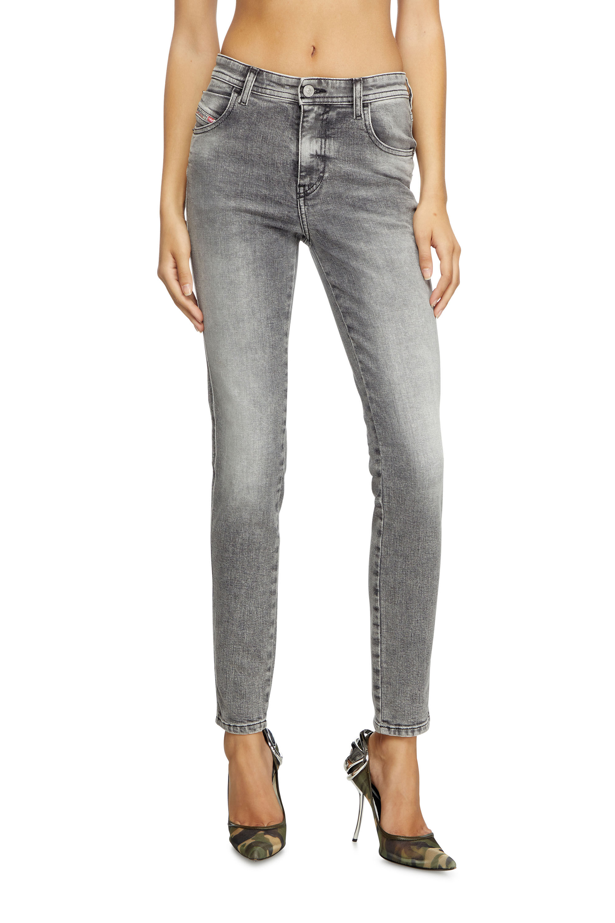 Diesel - Skinny Jeans 2015 Babhila 09L41 Femme, Gris Clair - Image 3