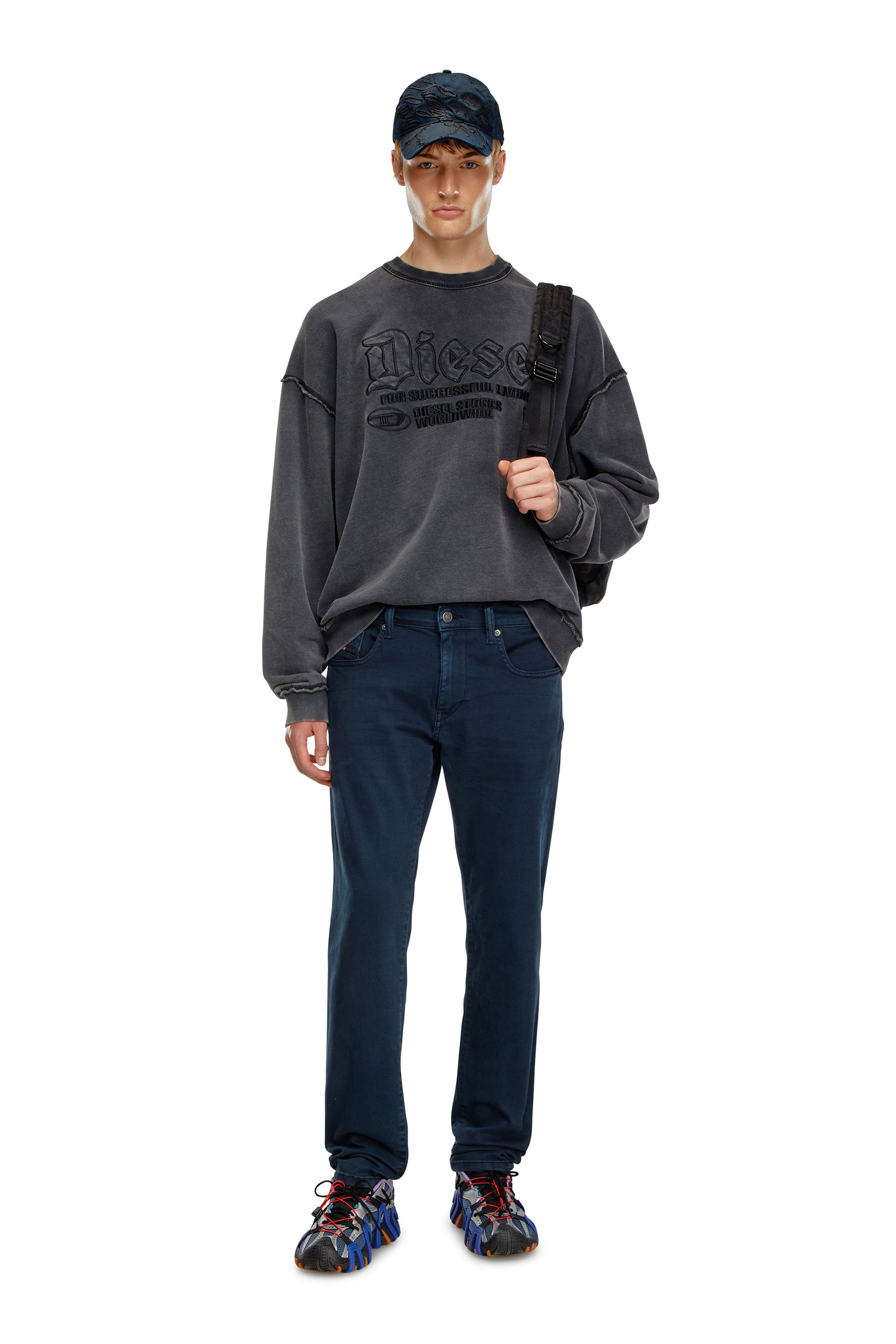 Diesel - Slim Jeans 2019 D-Strukt 0QWTY Homme, Bleu moyen - Image 2