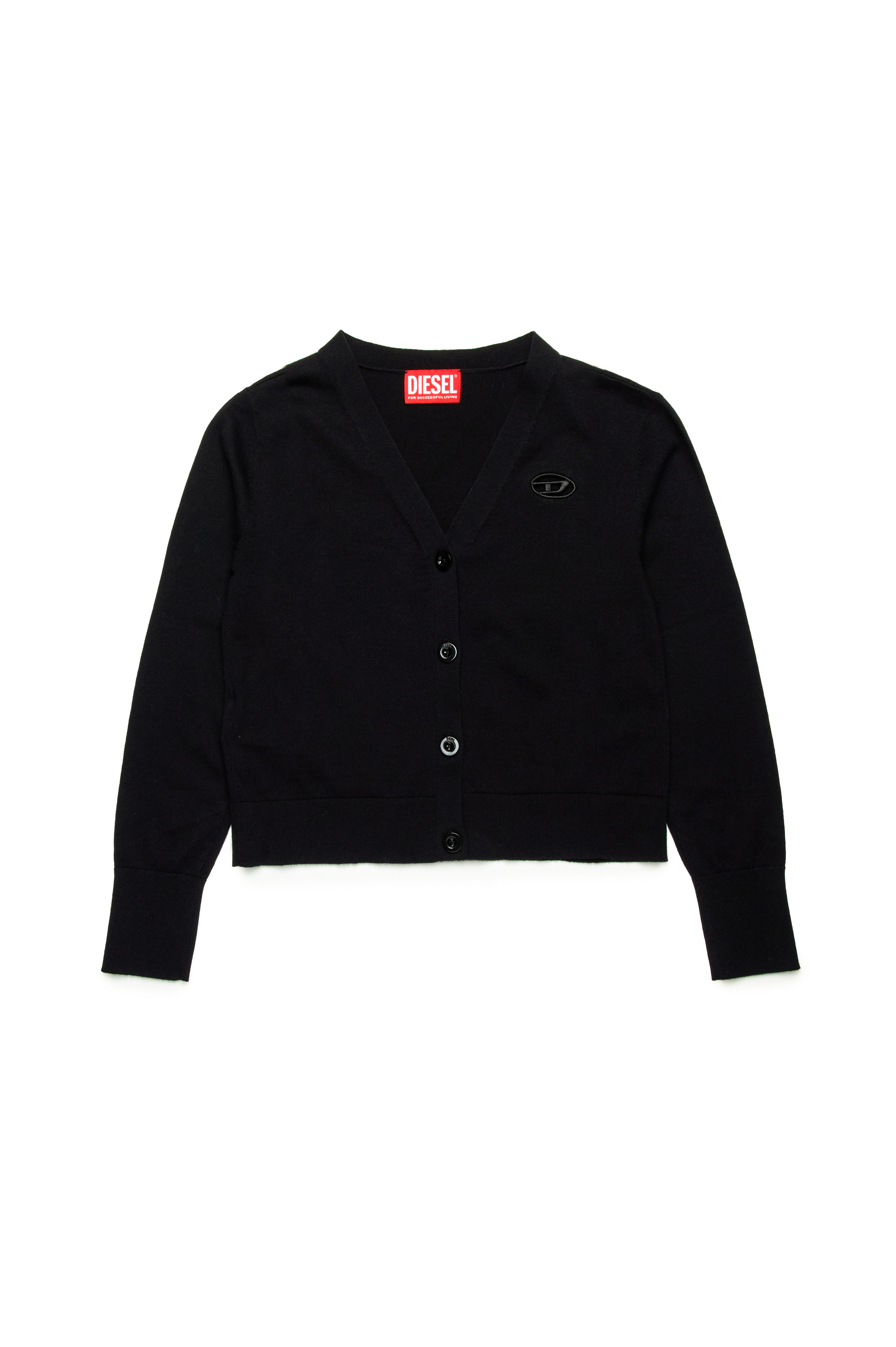 Diesel - KMARTE, Cardigan avec cut-out à logo Oval D Femme in Noir - 1