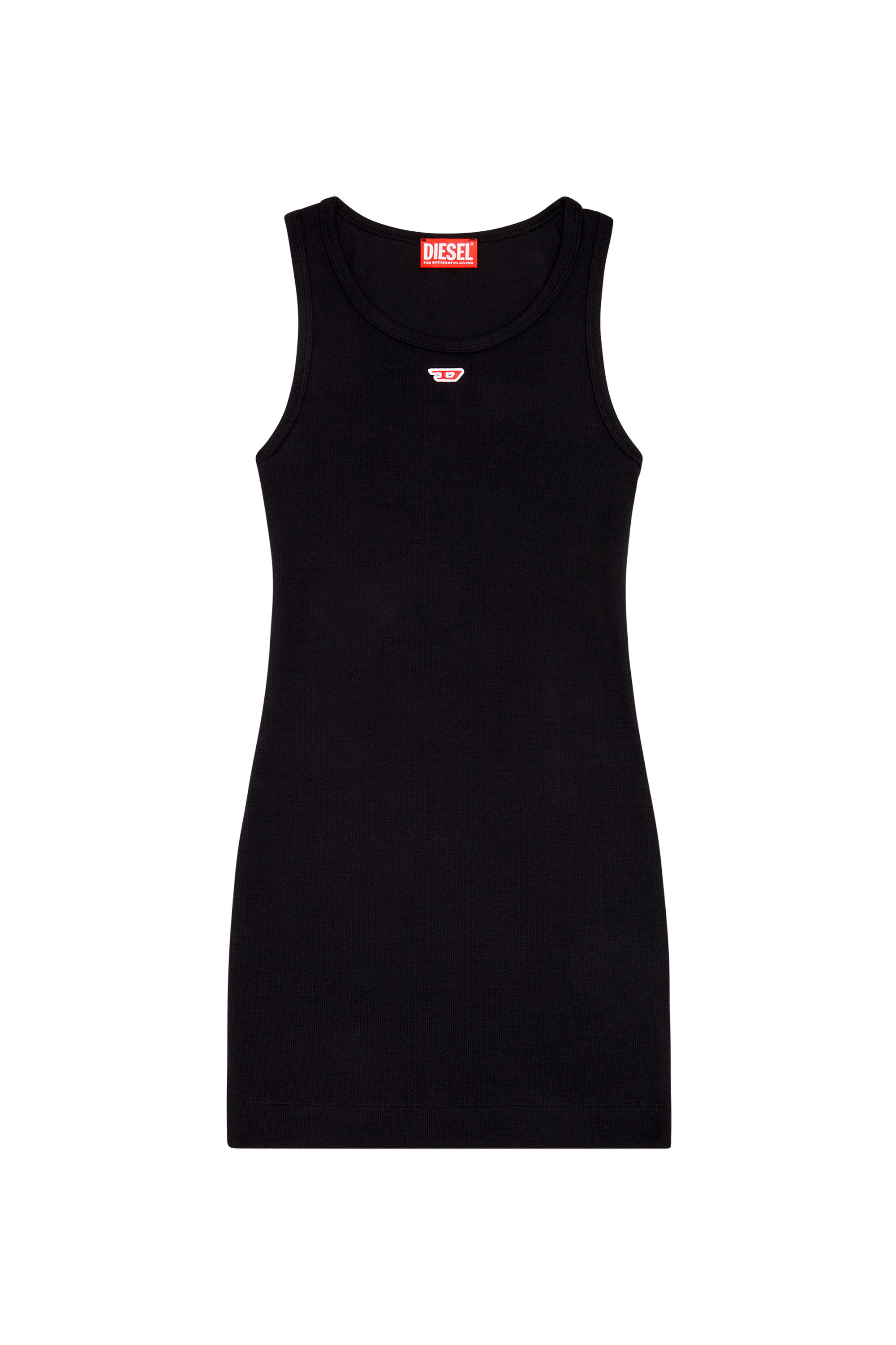 Diesel - D-TANK-D, Mini-robe débardeur avec logo D Femme in Noir - 2