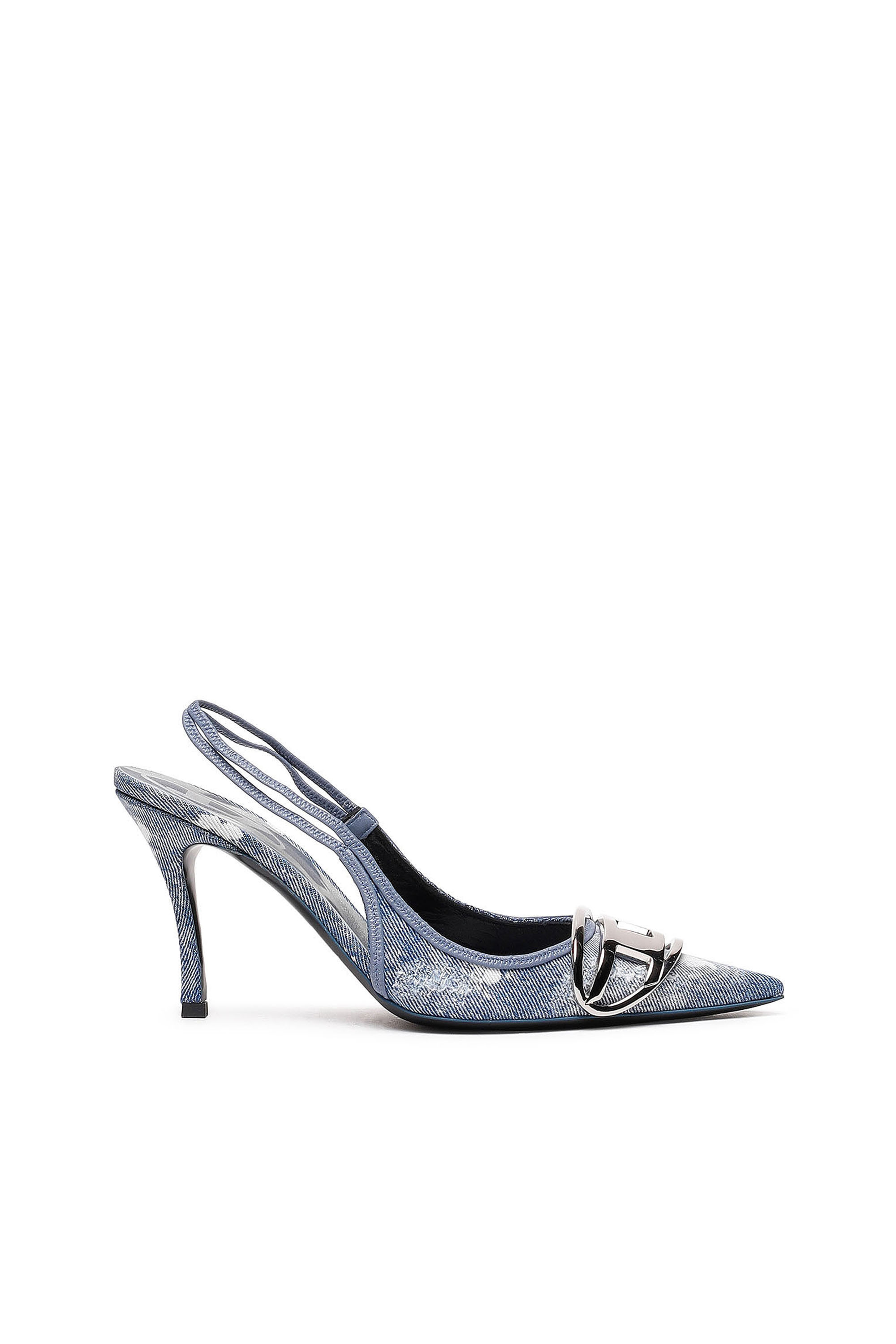 Diesel - D-VENUS SB, D-Venus-Escarpins à brides en denim vieilli Femme in Bleu - 1