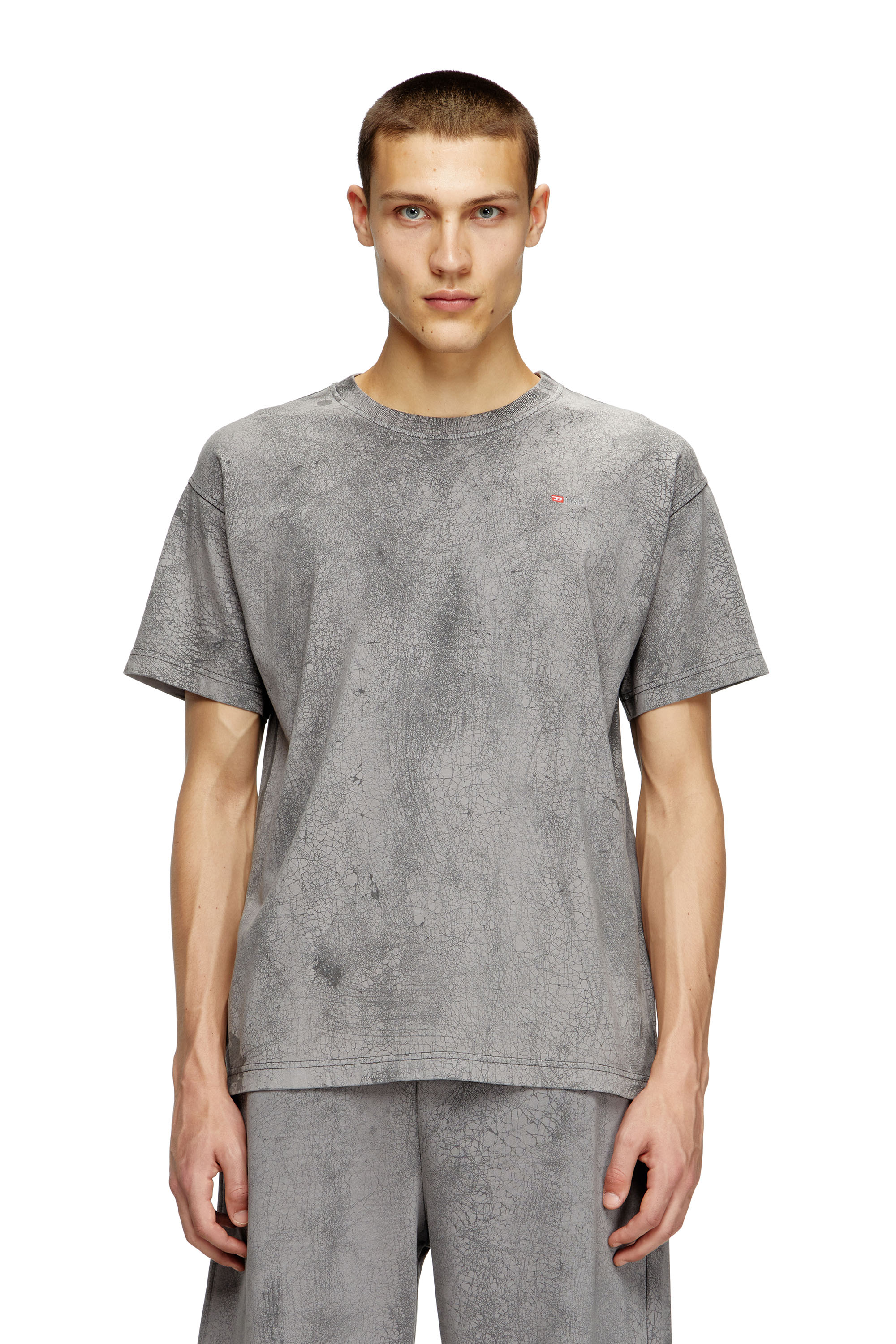 Diesel - T-NORM-T8, T-shirt en jersey ciré Homme in Gris - 1