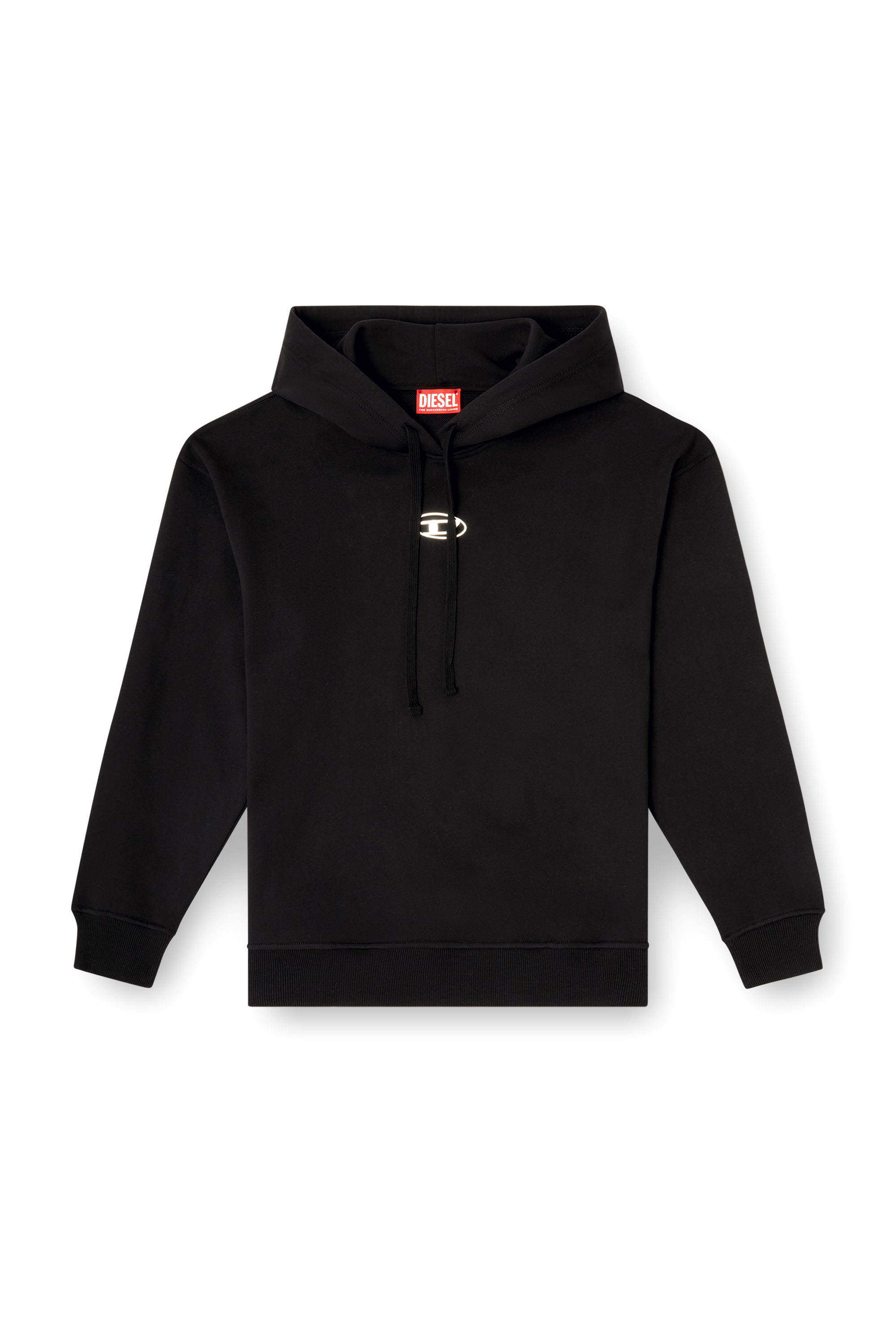 Diesel - F-BUXT-HOOD-OD, Sweat-shirt à capuche avec logo Oval D effet métal Femme in Noir - 3