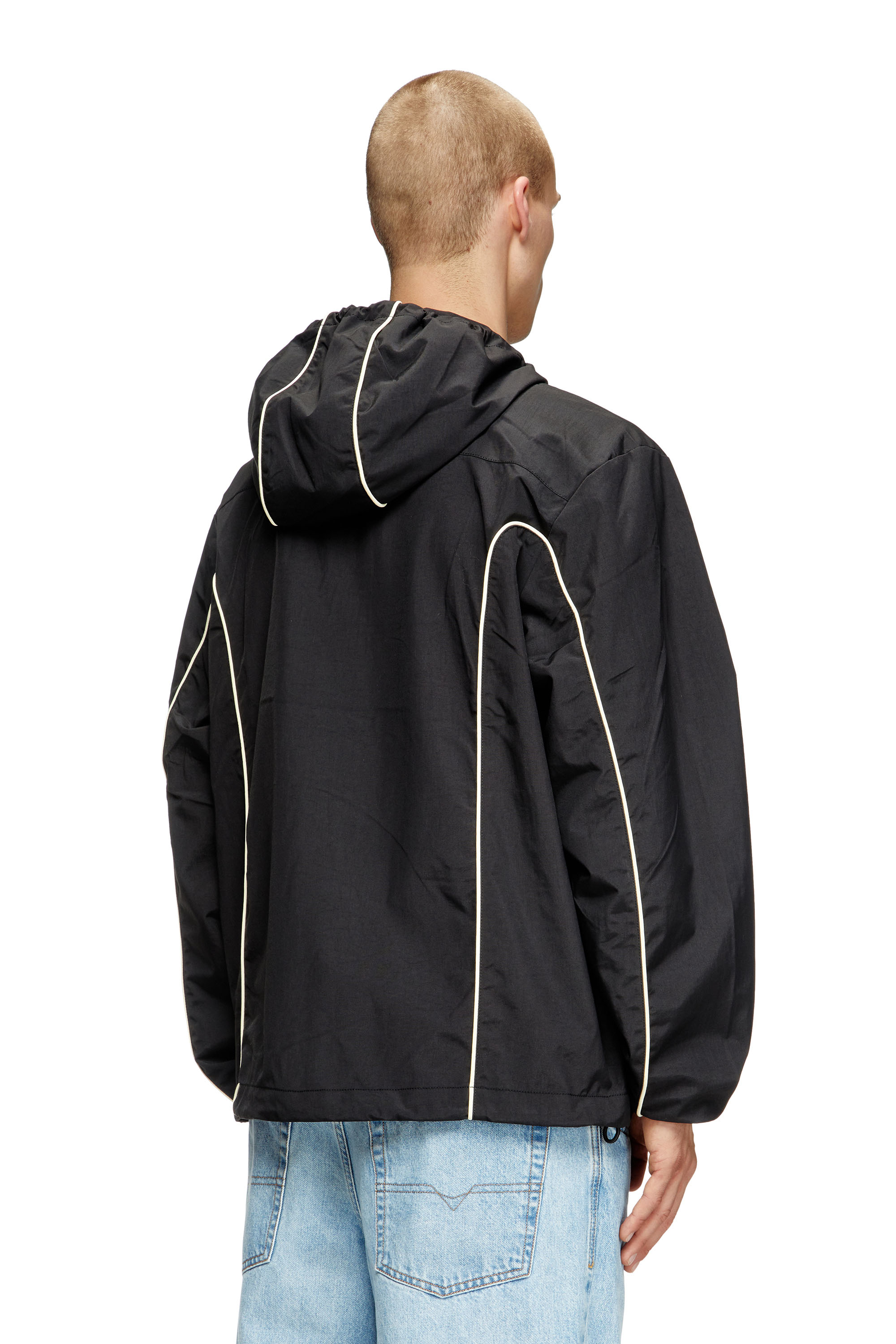 Diesel - J-HIVES, Coupe-vent avec passepoil contrasté Homme in Noir - 4