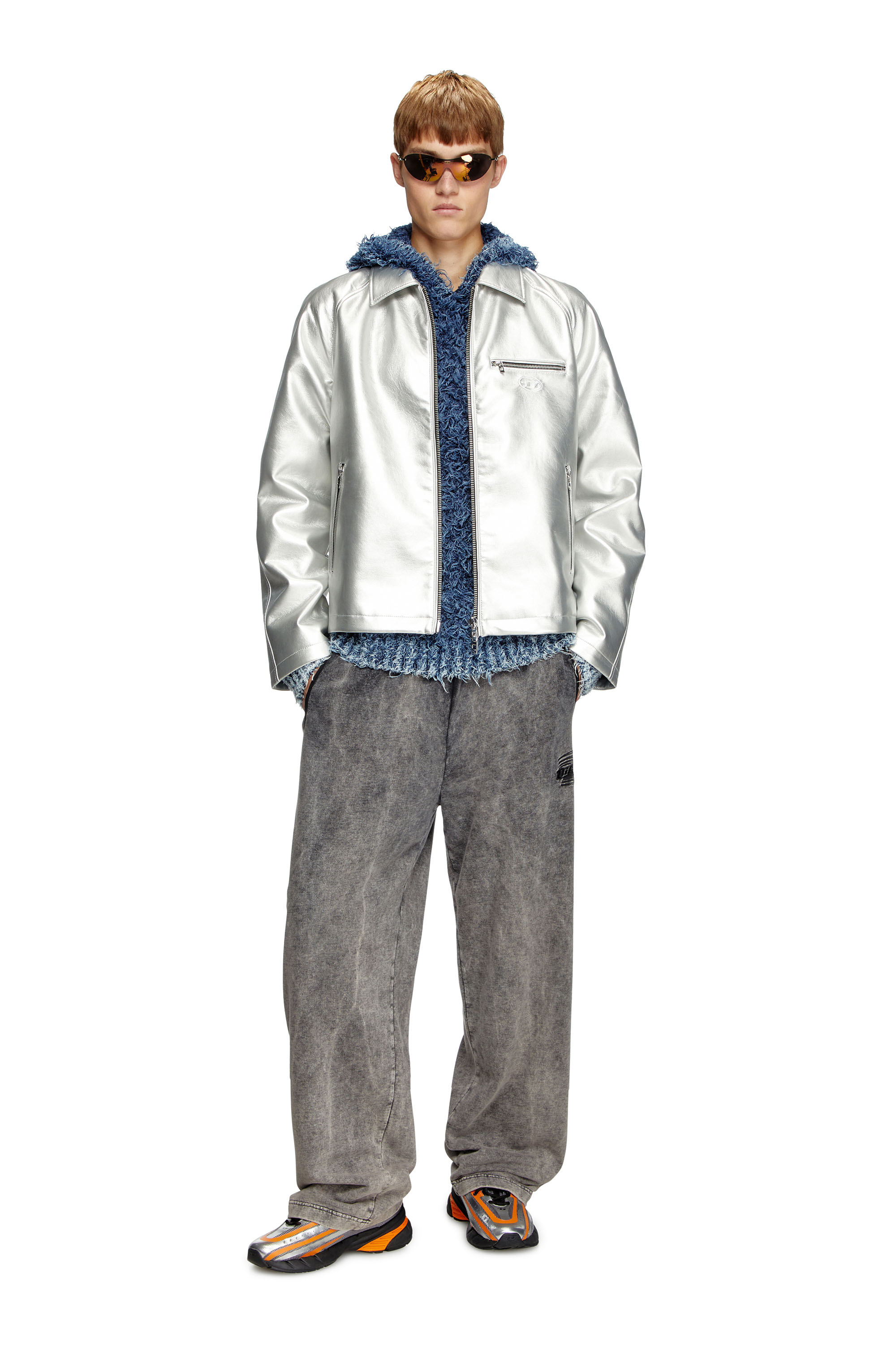 Diesel - J-THOME, Unisex's Metallic coach jacket in Silver - 3