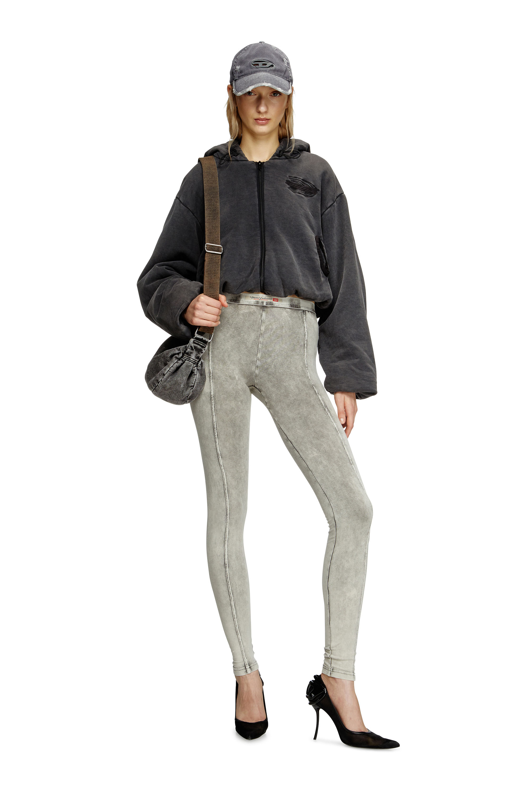 Diesel - F-ENERDÌ, Sweat-shirt à capuche crop zippé Femme in Noir - 2