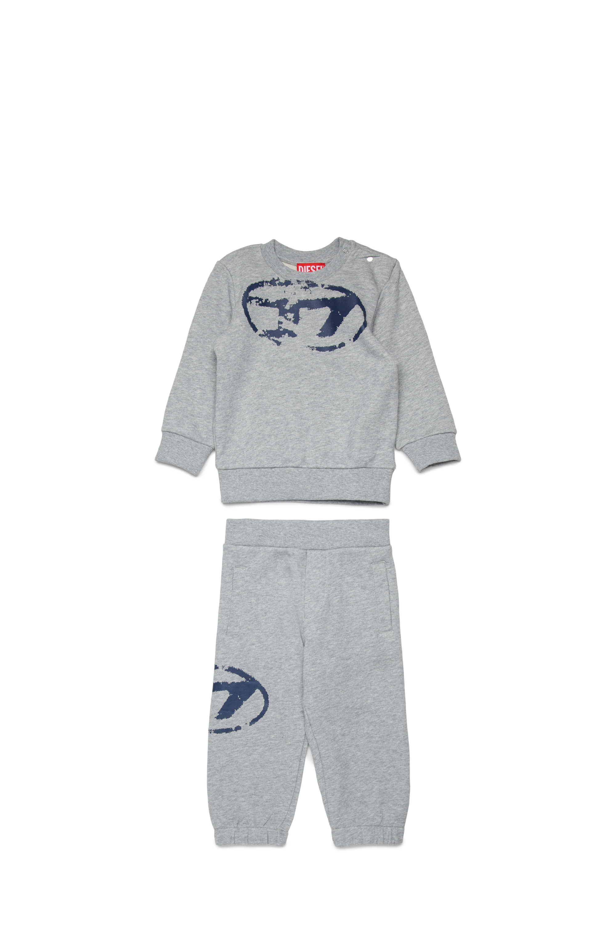 Diesel - SBOXTN5BLONGB-SET, Ensemble de vêtements pour bébé avec logo Oval D effet vieilli Mixte in Gris - 1
