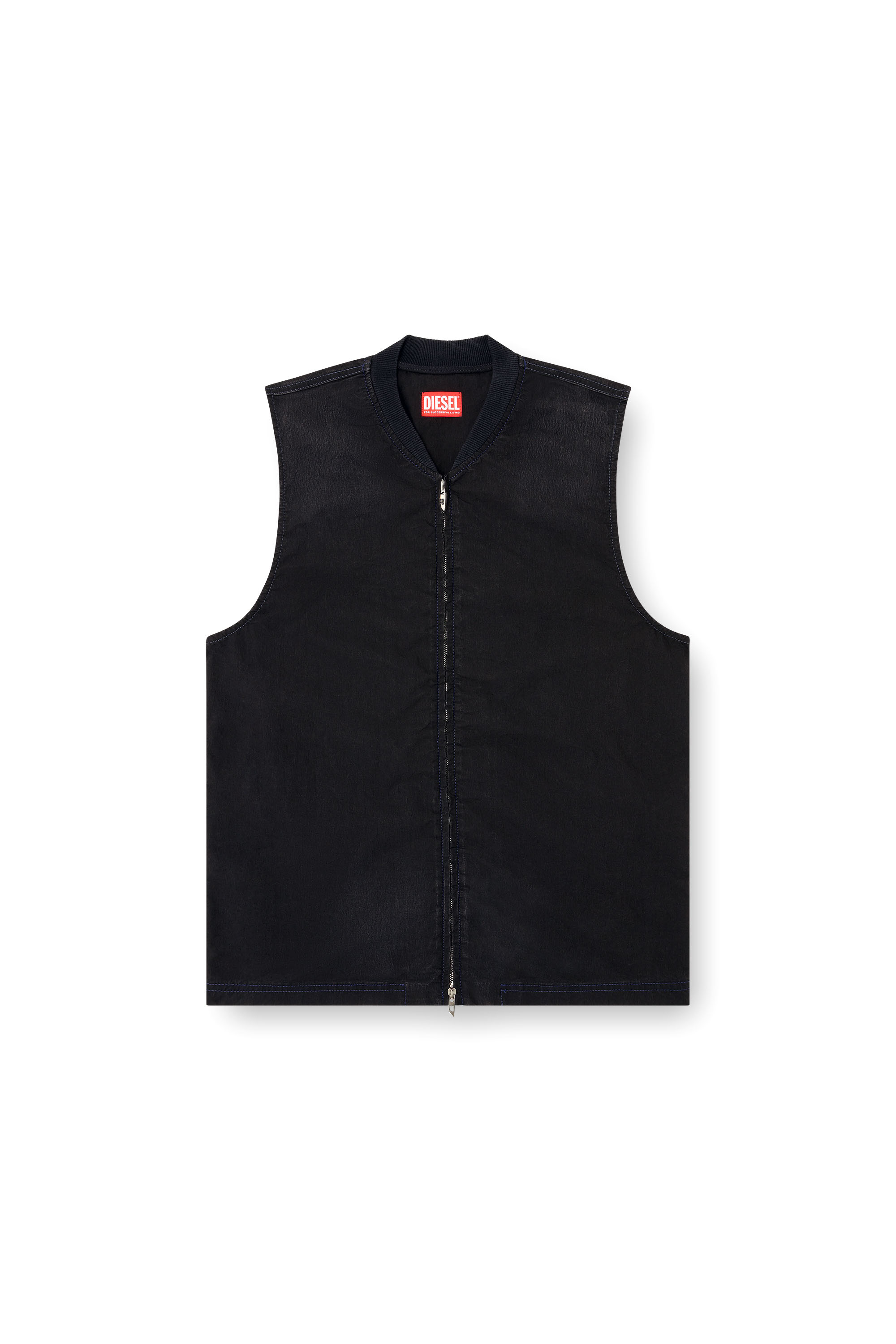 Diesel - D-SUND-D-N JOGG, Gilet sans manches technique en tissu JoggJeans Mixte in Noir - 4