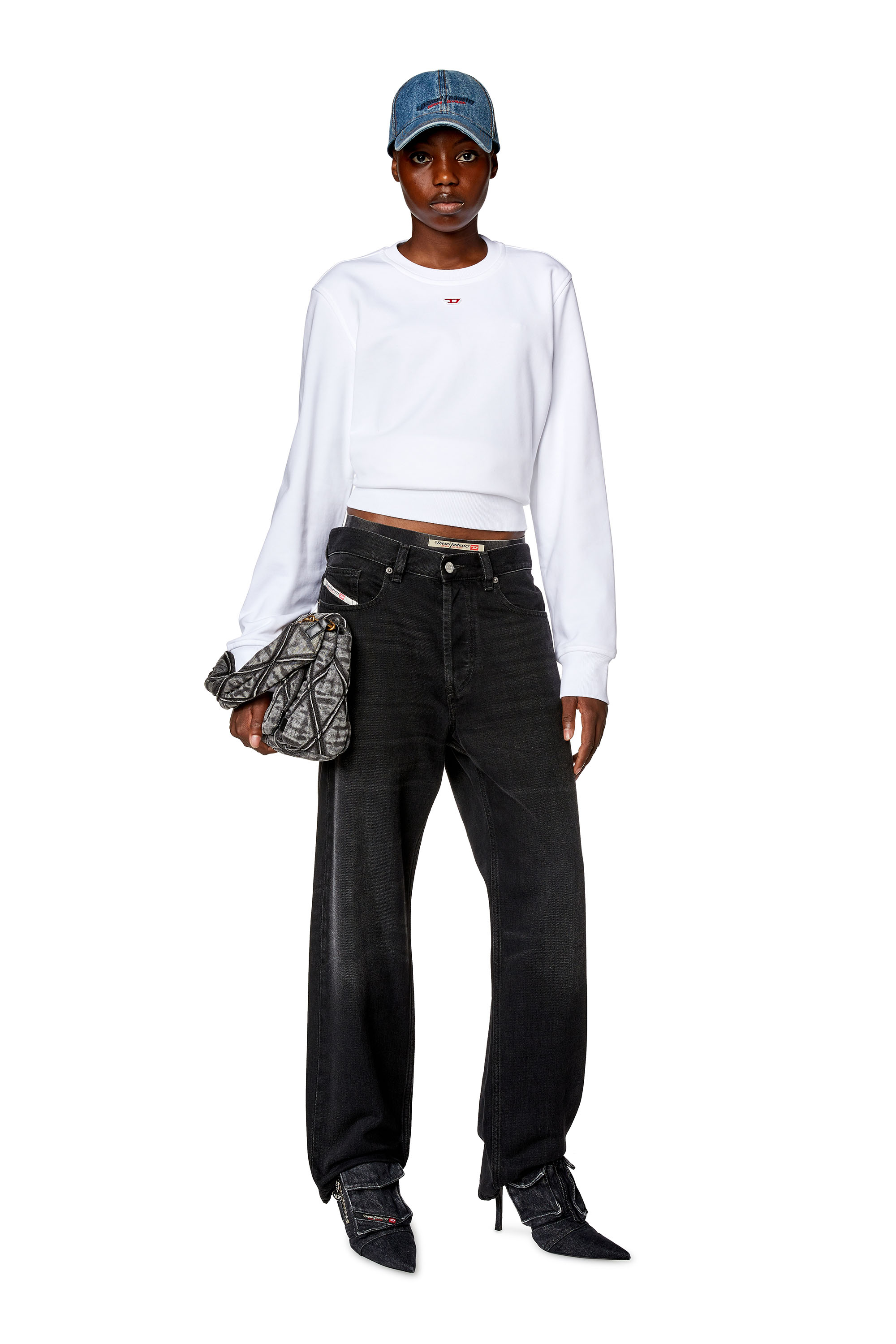 Diesel - S-GINN-D, Sweat-shirt avec logo D Femme in Blanc - 2