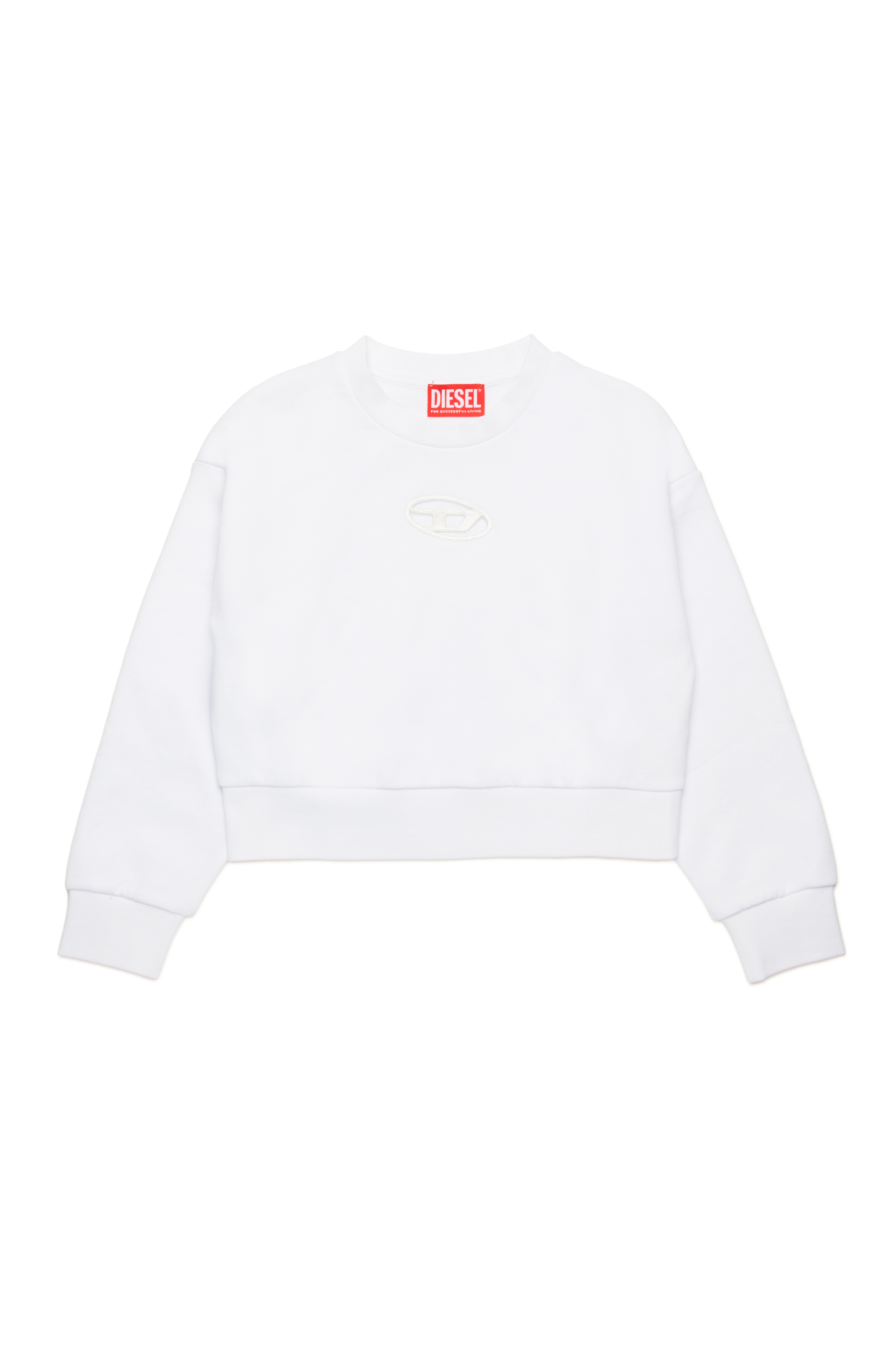 Diesel - STRASLIUM, Sweat-shirt avec cut-out Oval D Femme in Blanc - 1