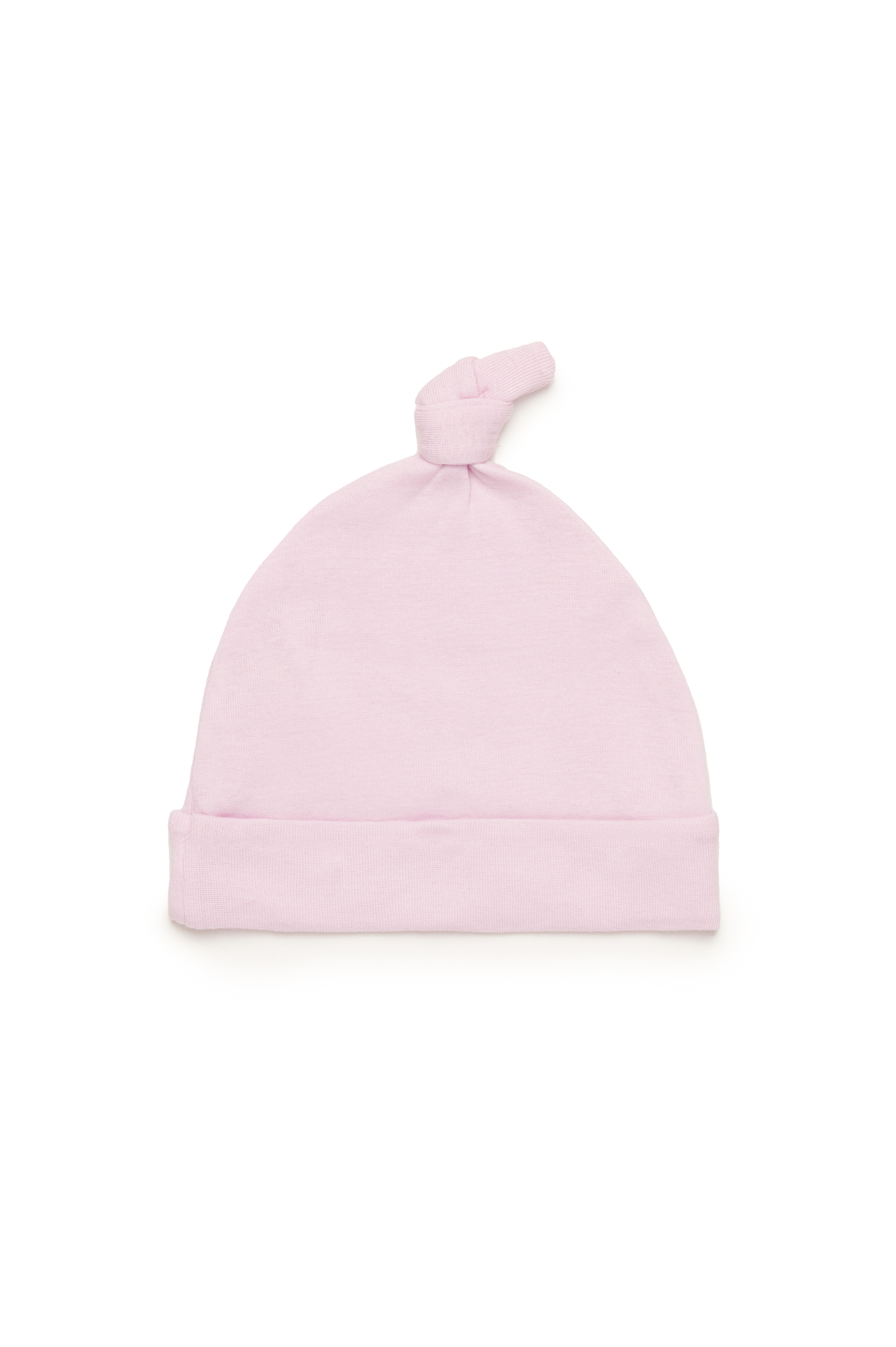 Diesel - FAMOUS-NB, Bonnet pour bébé noué avec logo Oval D Mixte in Rose - 2