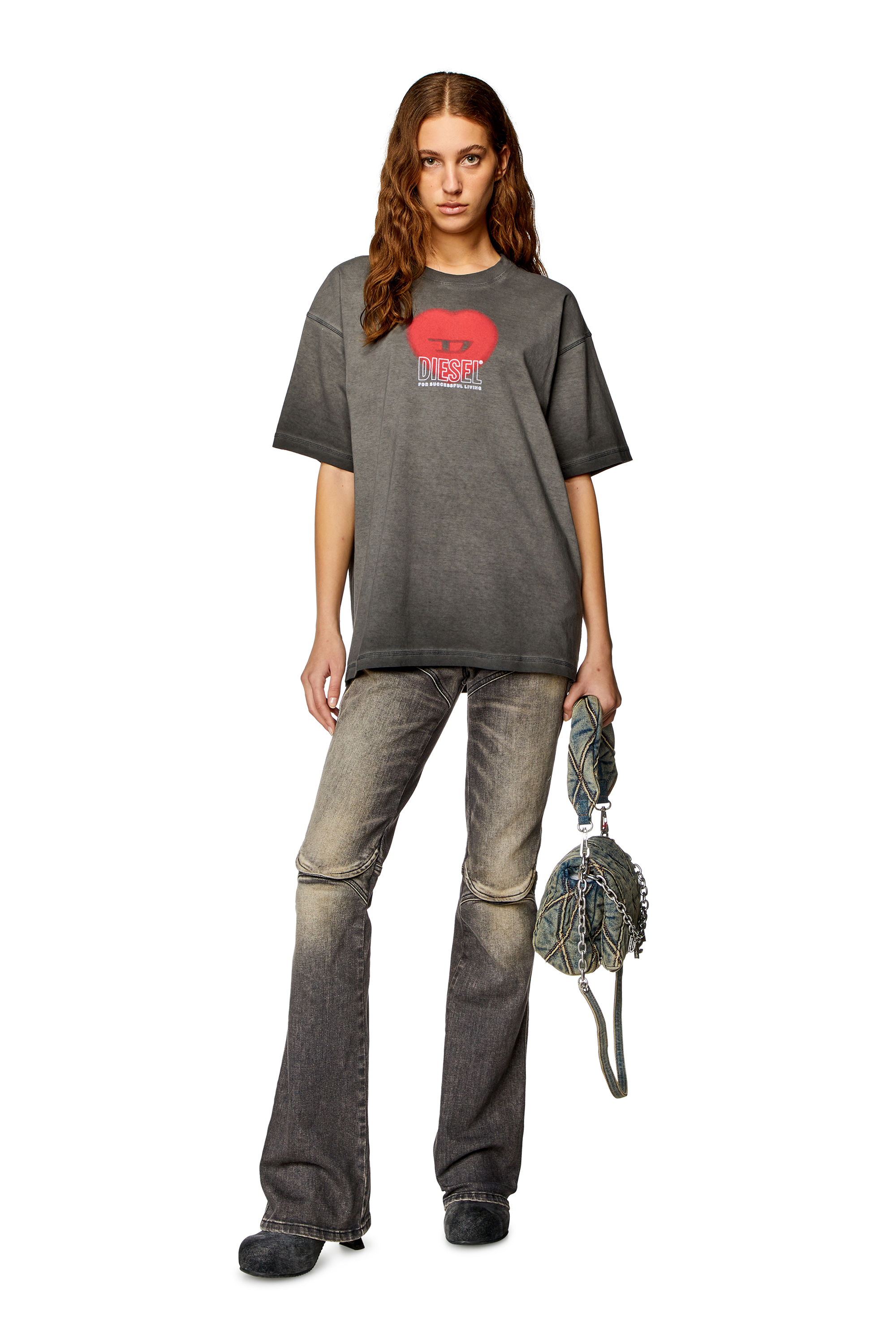 Diesel - CHARM-D SHOULDER S, Charm-D S-Petit sac à main en denim matelassé Femme in Bleu - 2