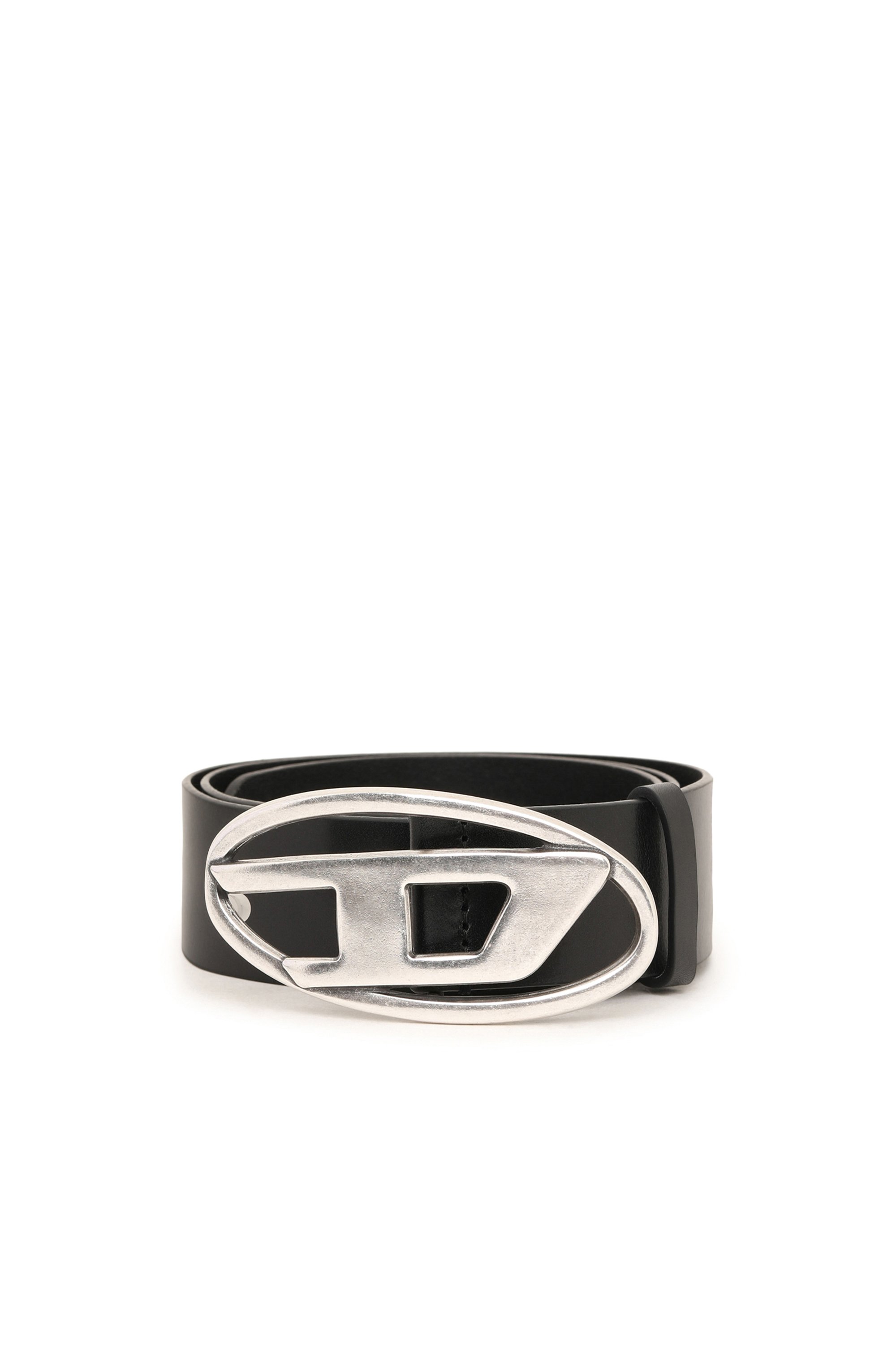 Diesel - B-1DR, Ceinture en cuir avec boucle D Homme in Noir - 1