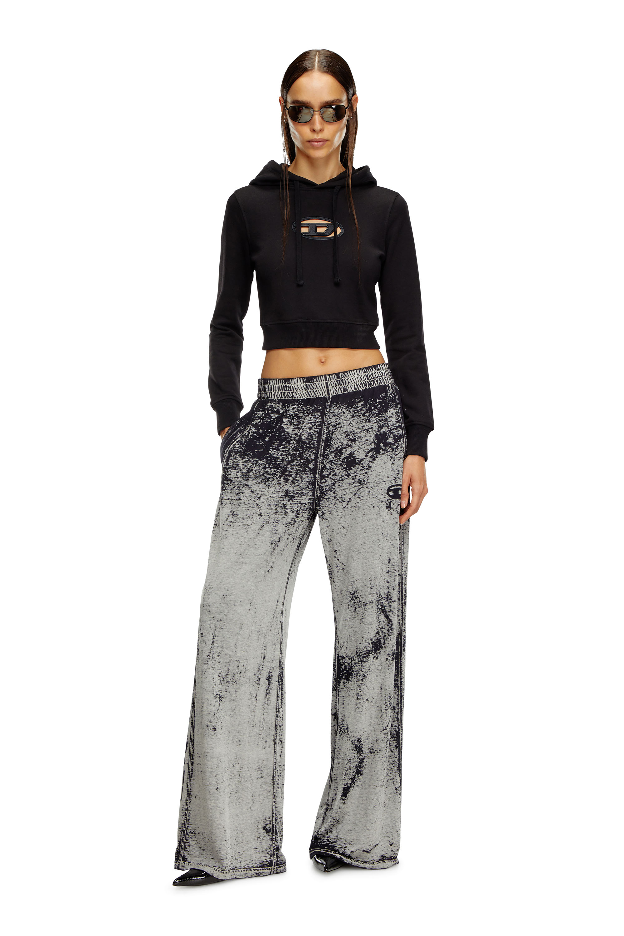 Diesel - F-SLIMMY-HOOD-OD, Sweat-shirt à capuche avec cut-out Oval D Femme in Noir - 2