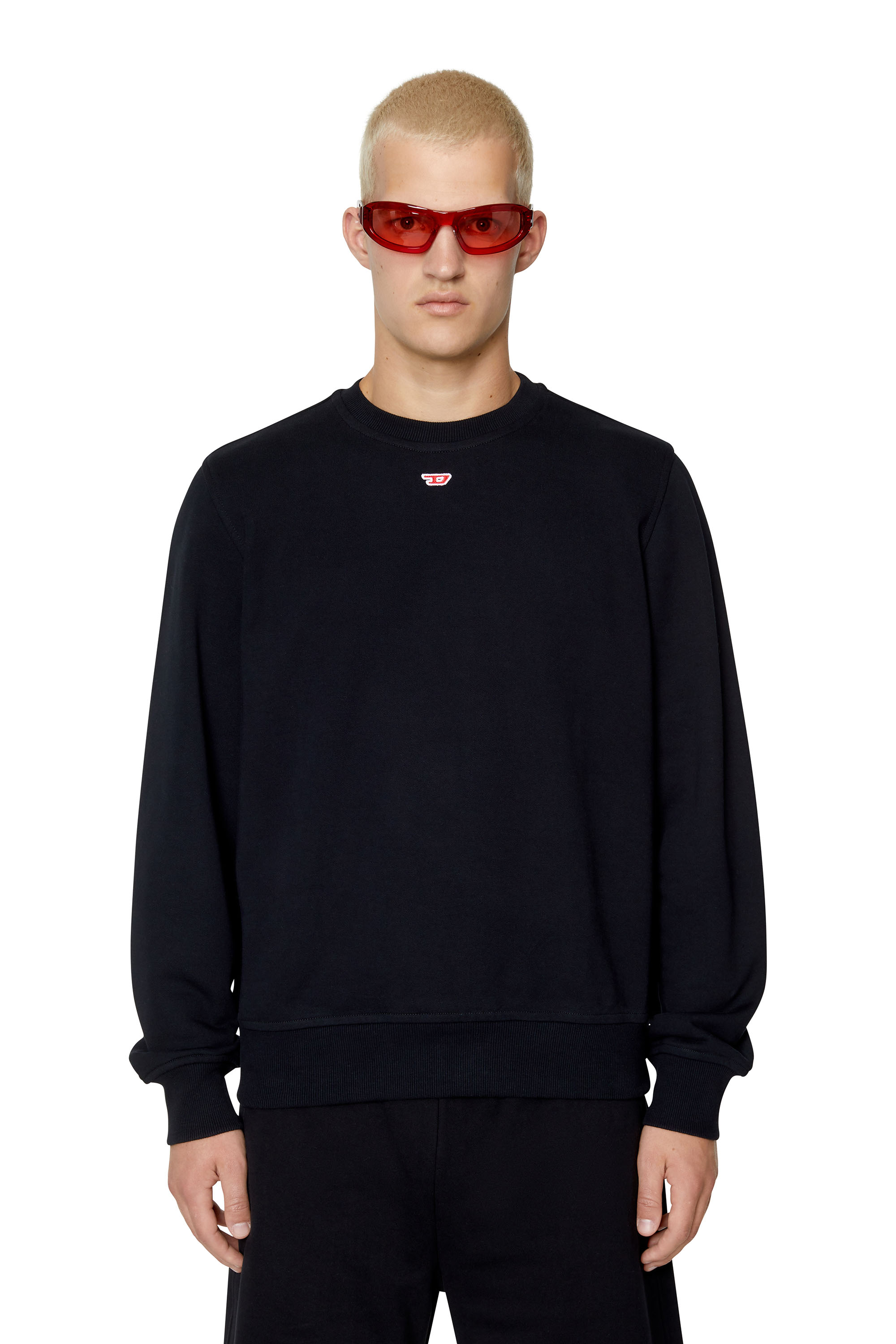 Diesel - S-GINN-D, Sweat-shirt avec mini empiècement D Mixte in Noir - 2