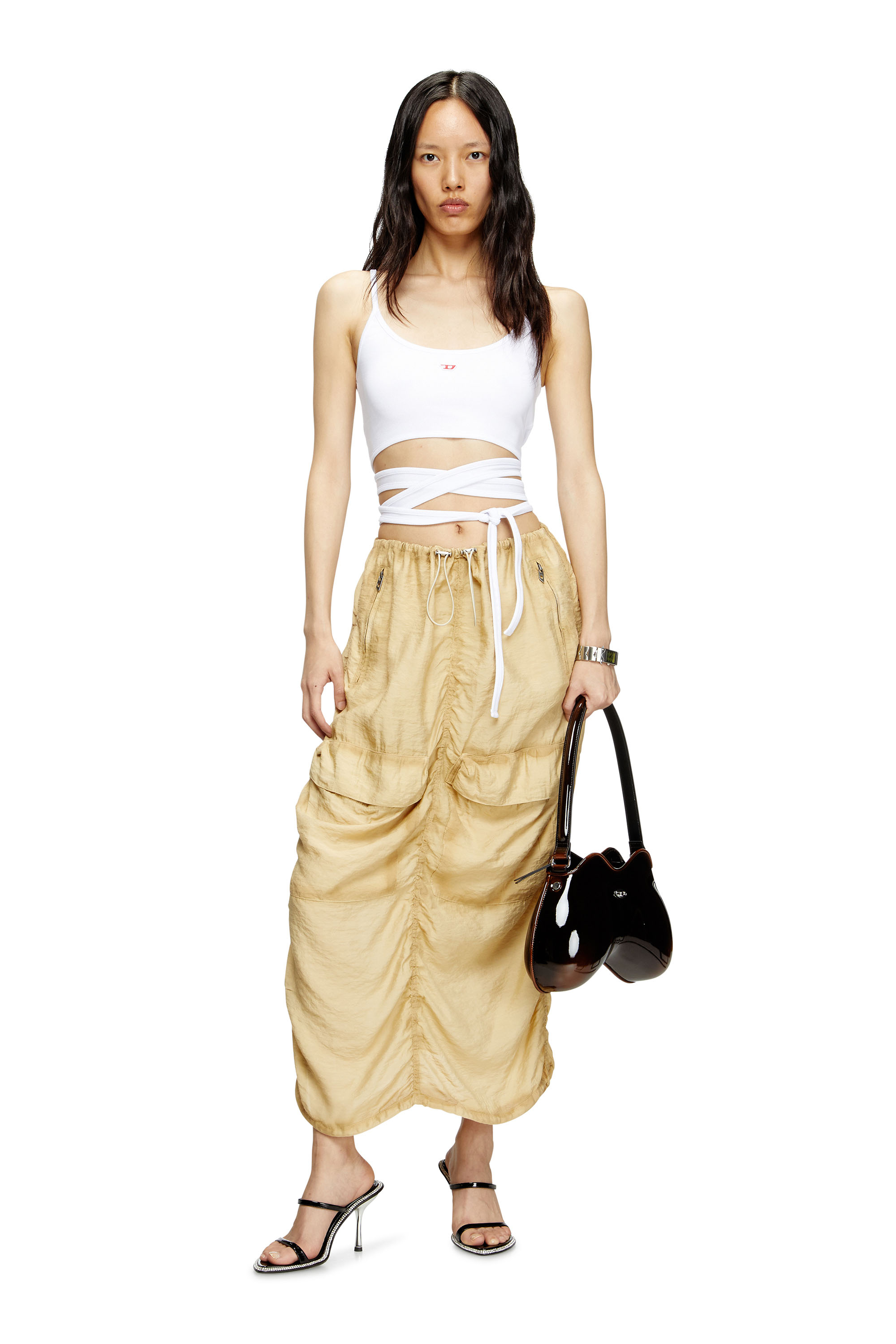 Diesel - T-LEYA-TAIL, Débardeur avec lanières croisées Femme in Blanc - 2