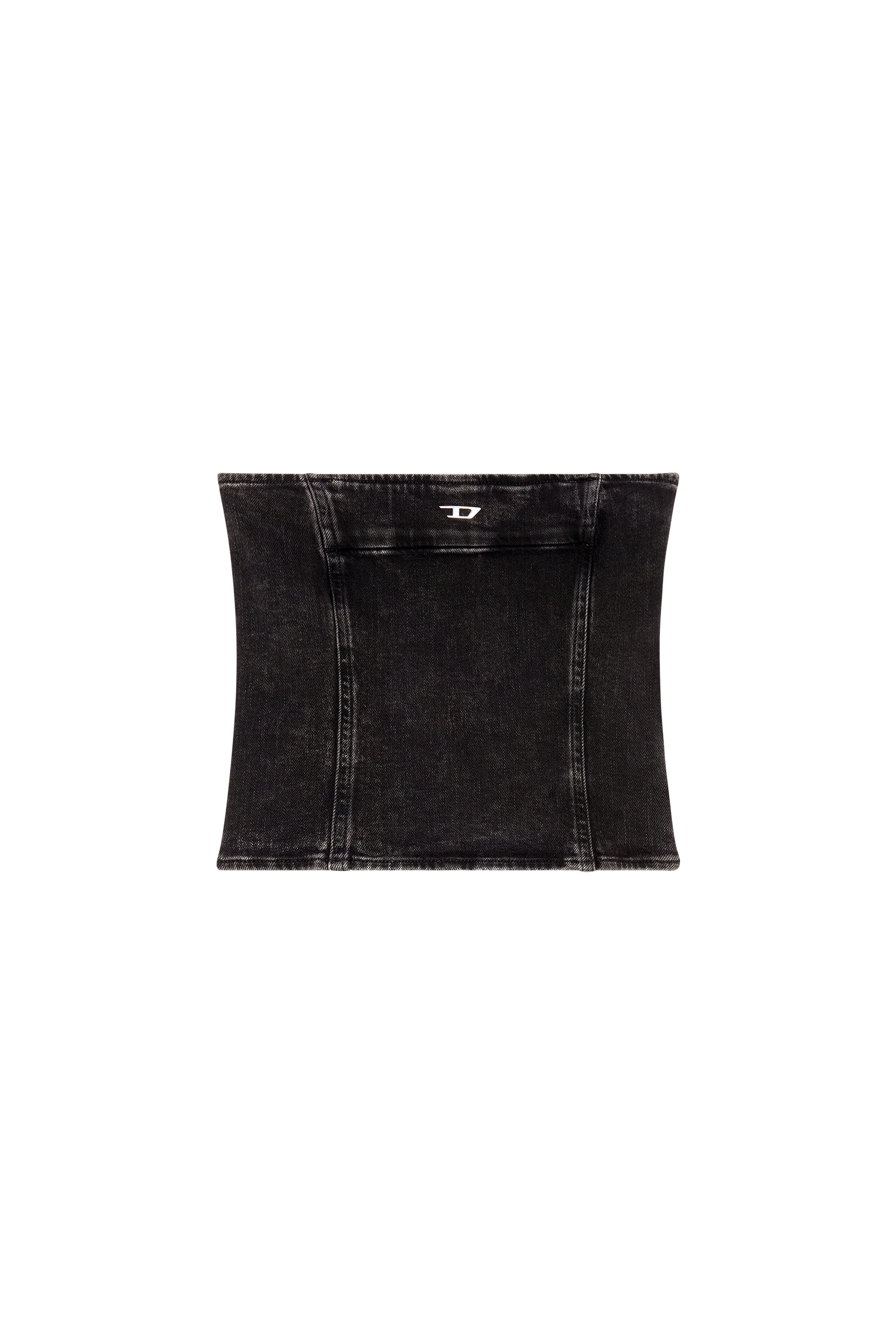 Diesel - DE-VILLE-D, Top tube en denim stretch Femme in Noir - 3