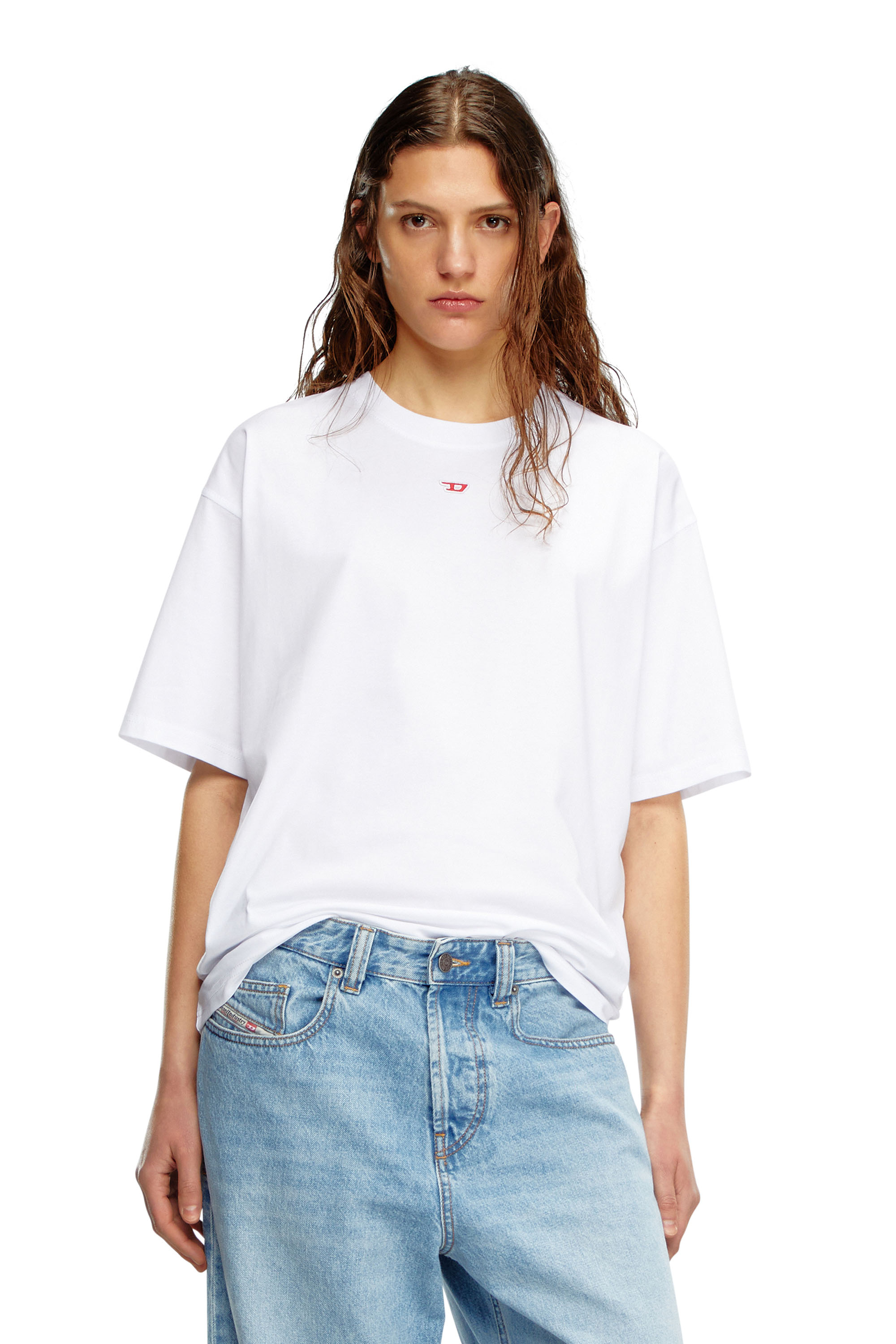 Diesel - T-BOXT-D, T-shirt avec empiècement D brodé Mixte in Blanc - 1